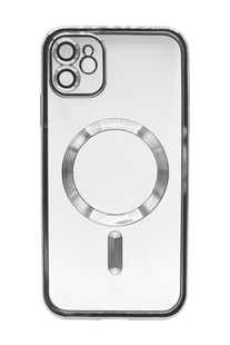 Чохол TPU Metallic Full Camera with Magsafe для iPhone 11 silver Full Camera