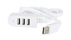 USB-HUB 3в1 короткий кабель USB white