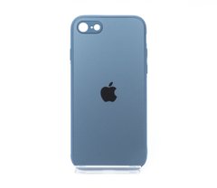 TPU+Glass чехол Matte Candy для Apple iPhone 7/8/SE 2020 Full camera blue
