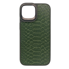 Чохол Kajsa Snake Pattern для iPhone 15 olive