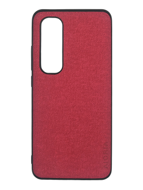 Накладка PC+TPU AIORIA Textile для Xiaomi Mi Note 10 Lite red