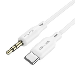 AUX кабель Borofone BL18 Type-C 1m white