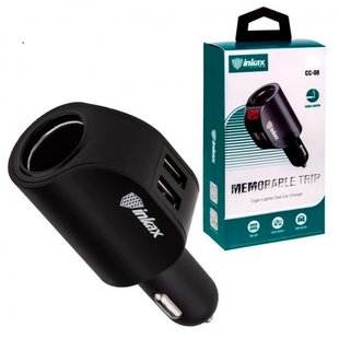 Автомобільний зарядний пристрій Inkax CC-08 3.1A 2USB black