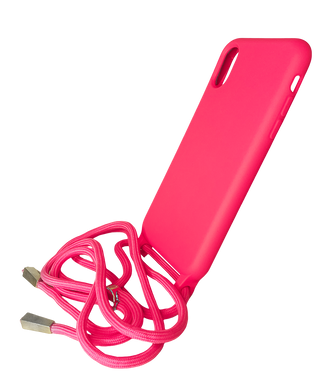 Силіконовий чохол WAVE Lanyard для iPhone XS Max bright pink (rose) (TPU)