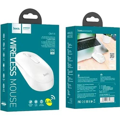 Беспроводная компьютерная мышь HOCO GM14 Platinum 2.4G business wireless mouse white