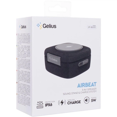Колонка Bluetooth с беспроводной зарядкой Gelius AirBeat GP-BS550 black