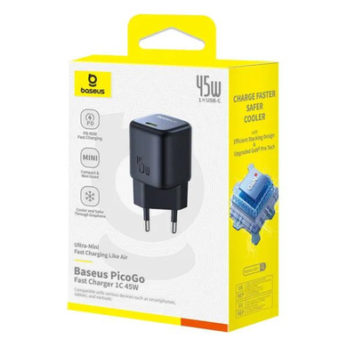 МЗП Baseus PicoGo GaN Fast Charger Type-C 45W black