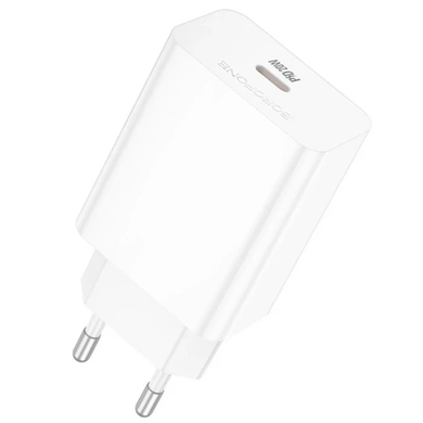 Мережевий зарядний пристрій Borofone BA21A Pro Long journey PD20W 1USB-C white