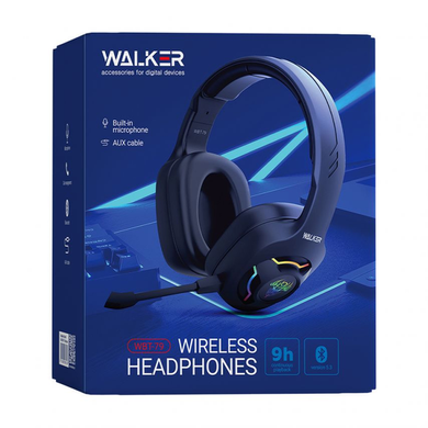 Наушники Walker BIG WBT-79 RGB игровые с микрофоном black