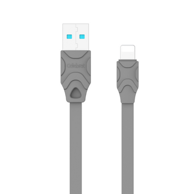 USB кабель Celebrat CB-02 Lightning FC 2.4A/1m gray