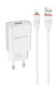 Мережевий зарядний пристрій Borofone BA20A Sharp Lightning 1USB/2.1A/1m/EU white