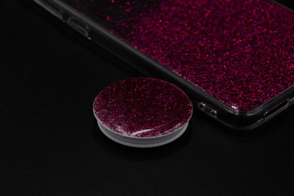 Силіконовий чохол Fashion popsoket для Xiaomi Redmi Note 9 pink