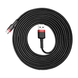 USB кабель Baseus Cafule CATKLF-U91 Type-C 2A/3m red/black