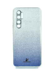 Чехол TPU+Glass для Xiaomi Mi Note10 Lite blue Swarovski Full Camera