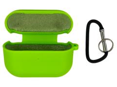 Чохол for AirPods Pro 2 силіконовий neon green з мікрофіброю