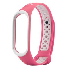 Ремінець Silicone Sport Xiaomi MI Band 3/4 2-colours pink/white (№2)