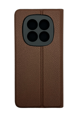 Чехол книжка FIBRA (рельеф) для Xiaomi Redmi Note 15 4G/5G brown Full Camera