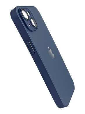 Чехол AG-Glass Matte Camera Lens with Magsafe для iPhone 15 navy blue