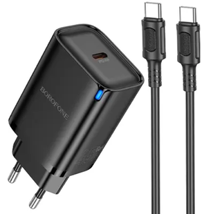 Сетевое Зарядное Устройство Borofone BA86A 1USB-C PD/QC 45W+Type-C to Type-C black