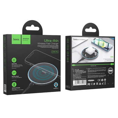 Бездротовий зарядний пристрій HOCO CW6 Pro Easy 15W LED charging wireless fast charger black