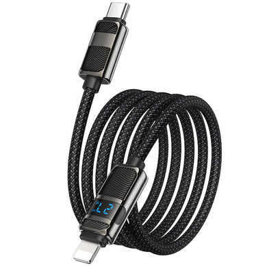 Кабель Hoco U137 Line with display Type-C to Lightning 27W/1.2m black