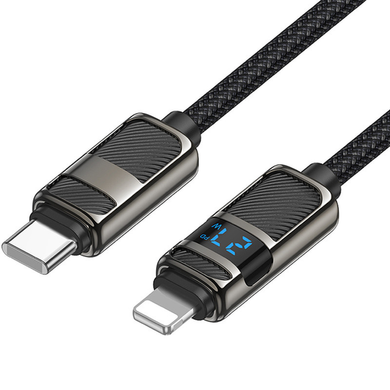 Кабель Hoco U137 Line with display Type-C to Lightning 27W/1.2m black