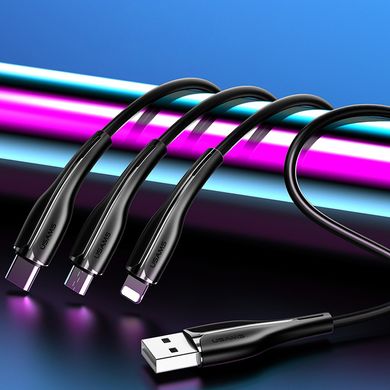USB кабель магнітний Usams US-SJ374 U38 3IN1 Charging Cable 1m black