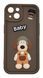 Чехол Pretty Things для iPhone 14 brown/baby Full Camera