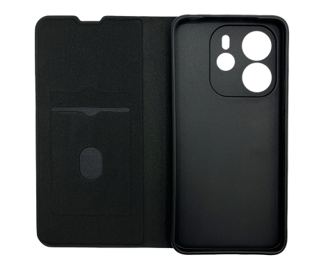 Чохол книжка FIBRA (рельєф) для Xiaomi Redmi Note 14 4G (UA/Europe) black Full Camera
