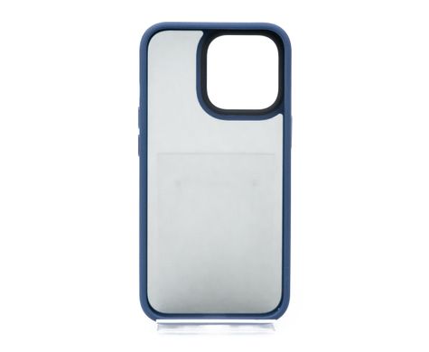 Чохол Shadow Matte Metal buttons для iPhone 13 Pro black/blue(PC+TPU)