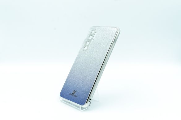 Чехол TPU+Glass для Xiaomi Mi Note10 Lite blue Swarovski Full Camera