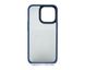 Чохол Shadow Matte Metal buttons для iPhone 13 Pro black/blue(PC+TPU)