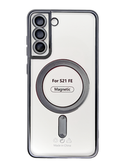 Чехол Fibra Chrome Magsafe для Samsung S21 FE black Full Camera