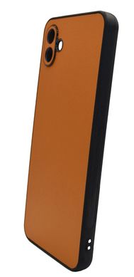 Чохол Leather для Samsung A04 orange Full Camera