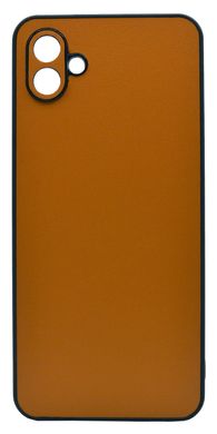 Чохол Leather для Samsung A04 orange Full Camera