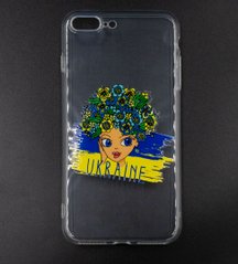 Силіконовий чохол MyPrint для iPhone 7+/8+ Дівчинка-Україна, clear