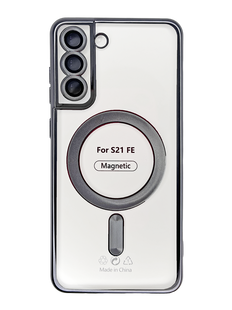 Чохол Fibra Chrome Magsafe для Samsung S21 FE black Full Camera