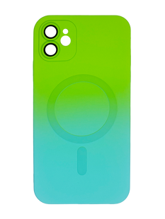 Силіконовий чохол with MagSafe для iPhone 11 green/azure Full Camera SP