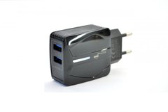 Мережевий зарядний пристрій 4YOU A24 (2.4A,Smart IC,Auto ID,покращена плата,2USB,Led) black