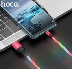 USB кабель Hoco U90 Ingenious Streamer magnetic+RGB LED Micro 2A/1m Red