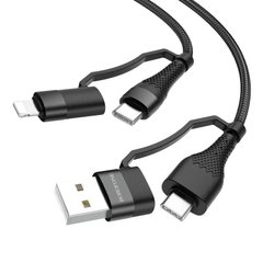 USB кабель Borofone BU28 4-in-1 multi-energy cable for Type-C/Lightning-Type-C/USB 3A/1.2m black