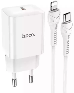 Сетевое зарядное устройство Hoco N27 Innovative PD20W/1 Type-C + кабель Type-C to Lightning white