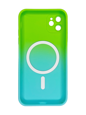 Силіконовий чохол with MagSafe для iPhone 11 green/azure Full Camera SP