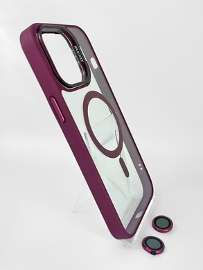 Чехол Bracket clear camera lens with MagSafe для iPhone 12 marsala