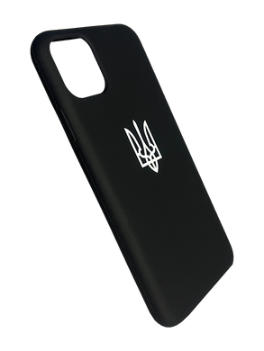 Силіконовий чохол Full Cover для iPhone 12 Pro Max black герб UA