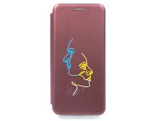 Чехол книжка Original кожа MyPrint для Xiaomi Redmi 9C marsala (Two_face-UKR)
