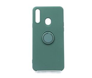 Чехол (TPU) Candy Ring для Samsung A20S dark green
