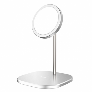 Беспроводное зарядное устройство HOCO CW32 magnetic desktop wireless charger Magafe 15 BT Silver