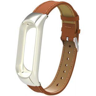 Ремінець шкіра Mi Band 3/4 brown