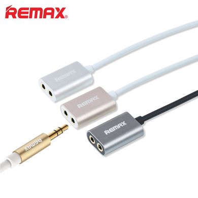 Аудио двойник Remax RL-S20 1x3.5mm AUX/2x3.5mm Audio Jack 25см (black)